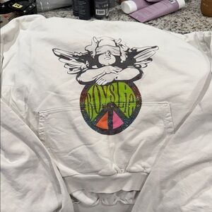 Boys Lie Rhinestone Cropped Graphic Hoodie